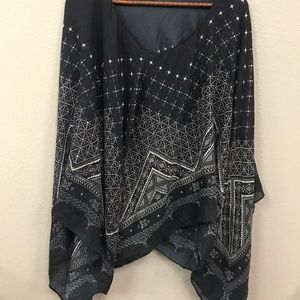 Blue Paisley Lane Bryant Poncho Kimono Shawl